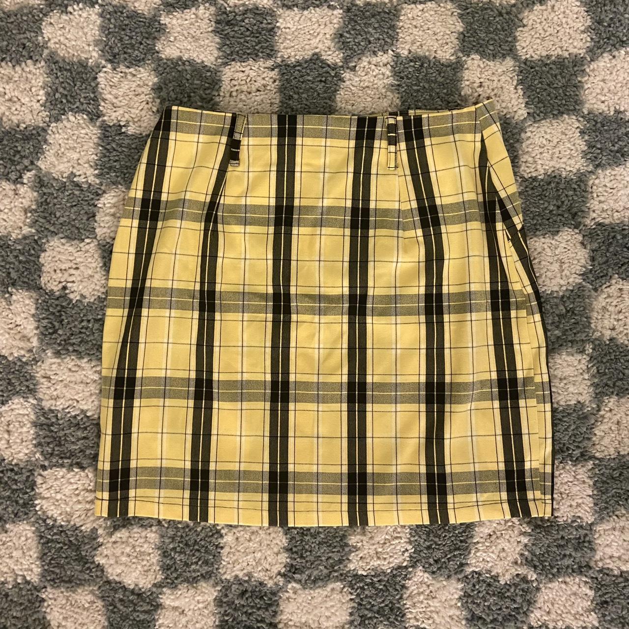 Yellow Plaid Mini Skirt Giving #clueless New Depop