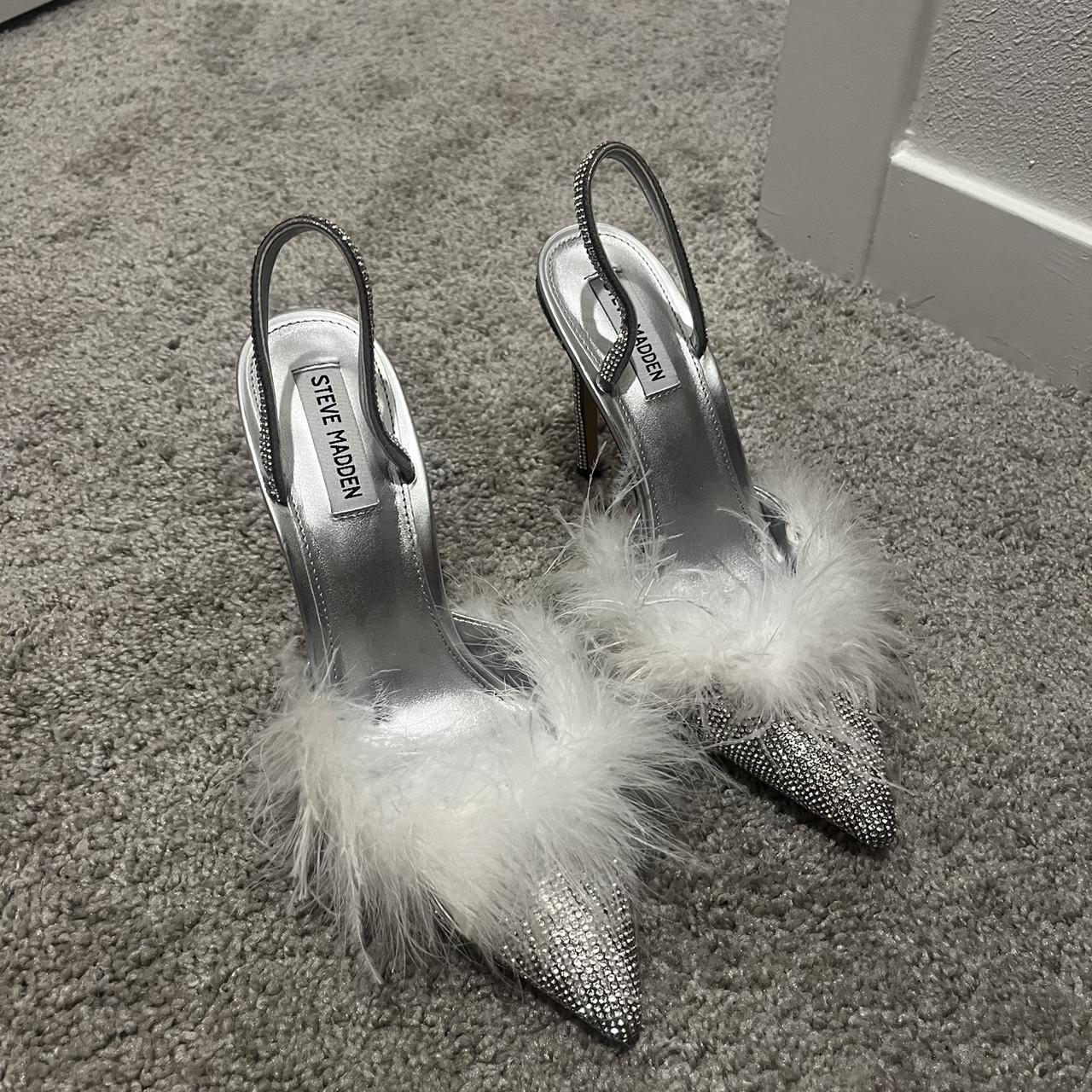 Silver feather heels orders