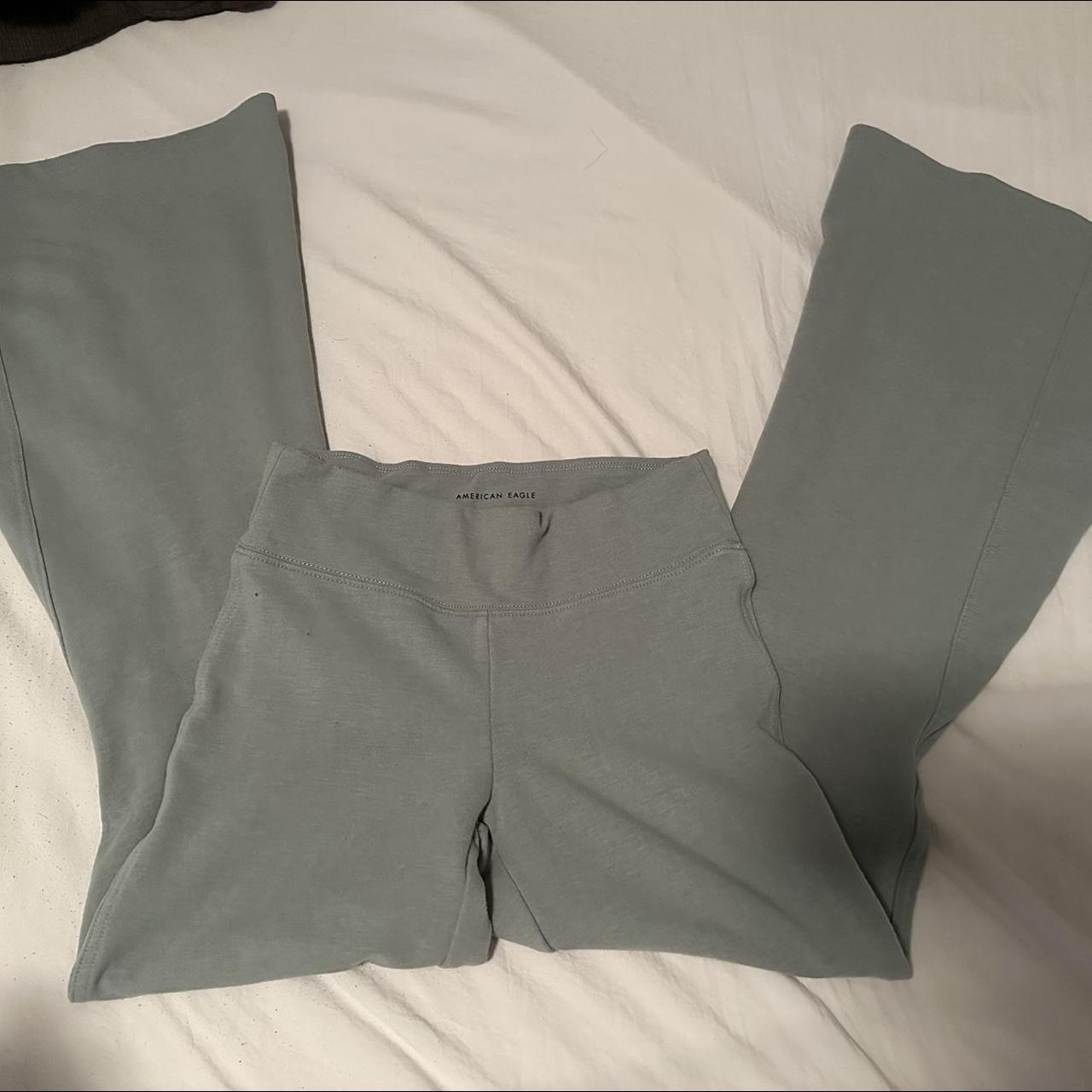 Light green , flare leggings, worn a few times - Depop