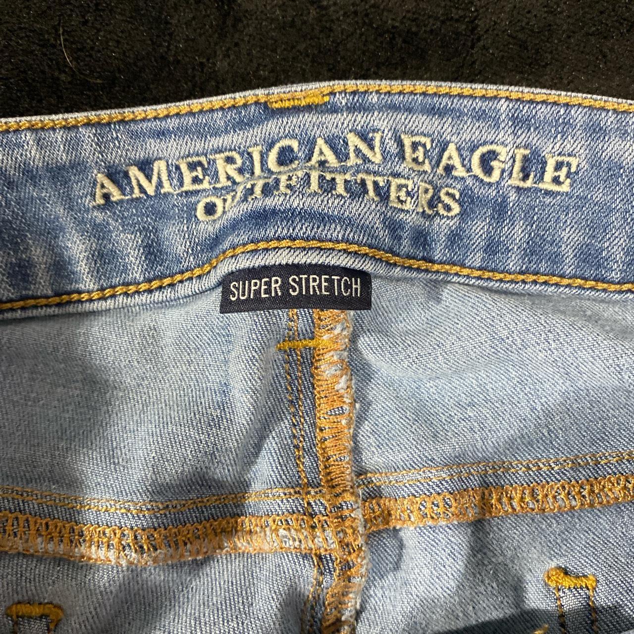 american eagle strech jeans, light blue, only worn... - Depop