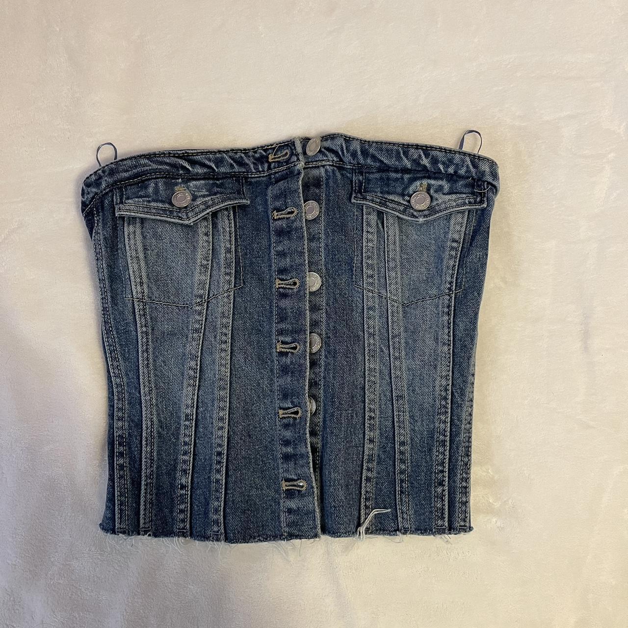 Zara denim corset top Brand new with tags never worn Depop