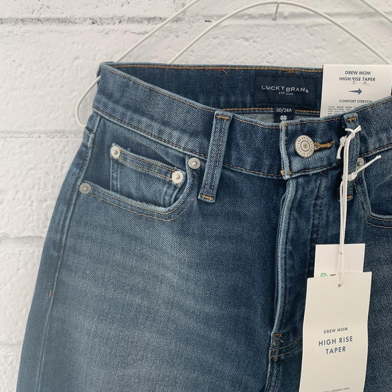 Lucky Brand drew high rise mom jeans. high rise dark - Depop