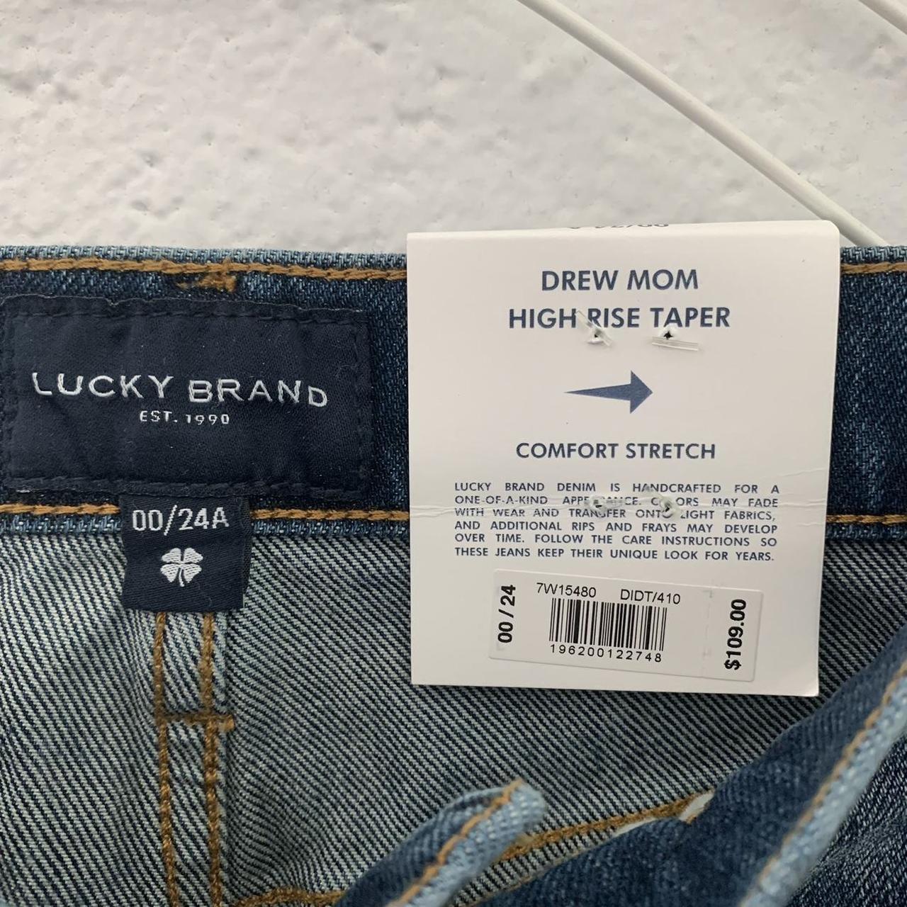 Lucky Brand drew high rise mom jeans. high rise dark