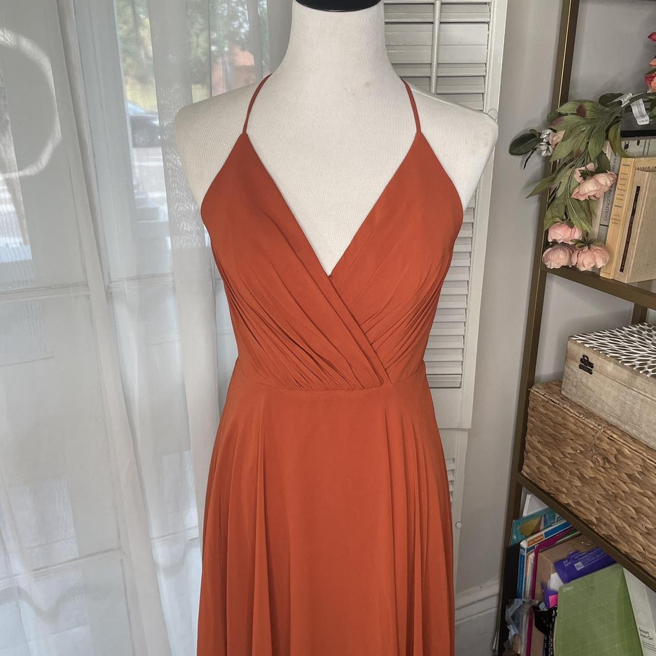 Fashion david's bridal orange dress