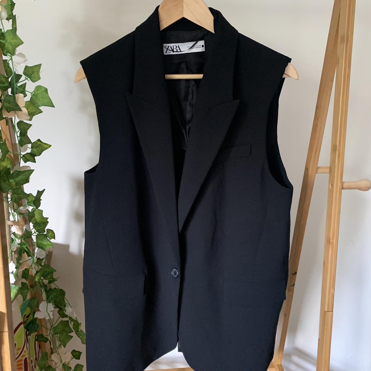 Zara blazer without sleeves Long blazer One button Depop