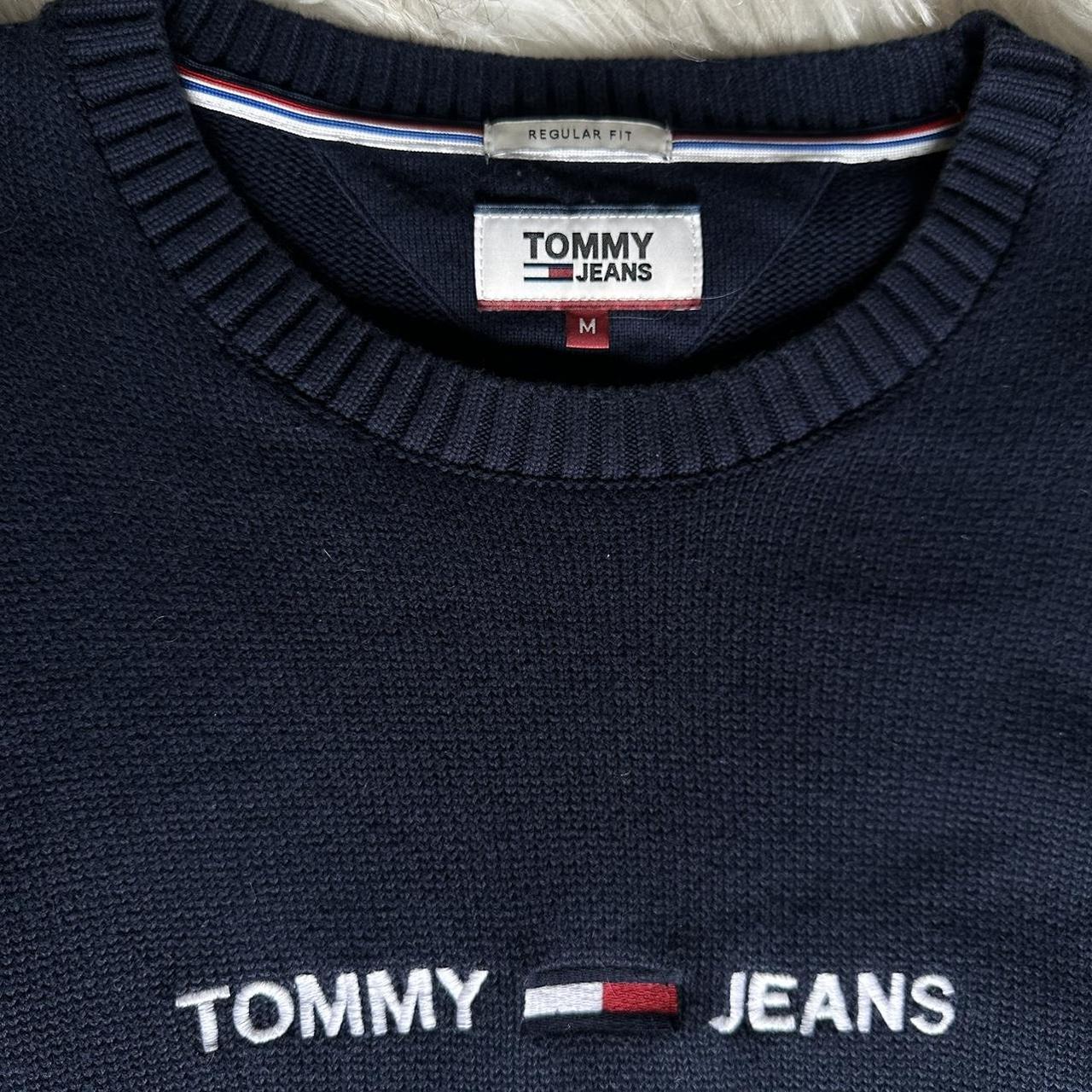 Tommy Hilfiger Navy Jumper Size Medium Worn once - Depop