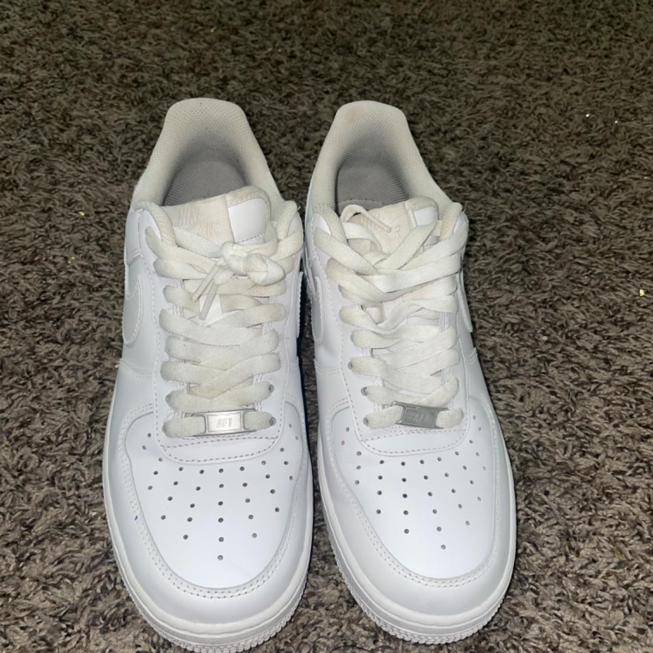 Nike all white Air Force 1s All white Gfazos Comes... - Depop