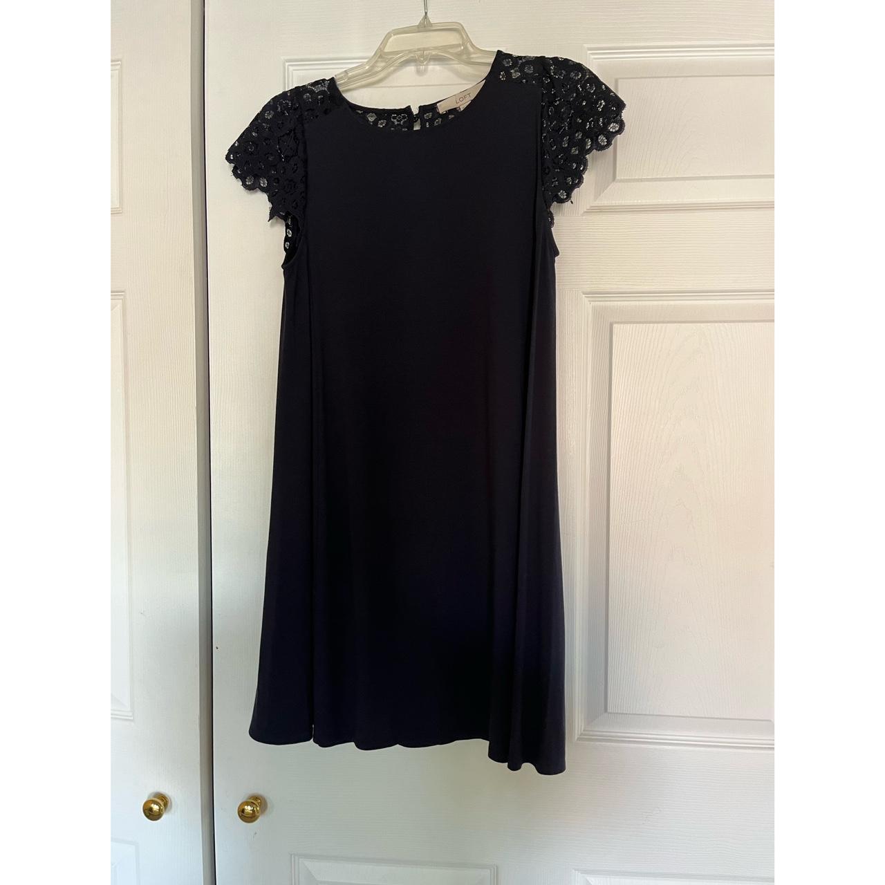 Loft navy 2024 lace dress