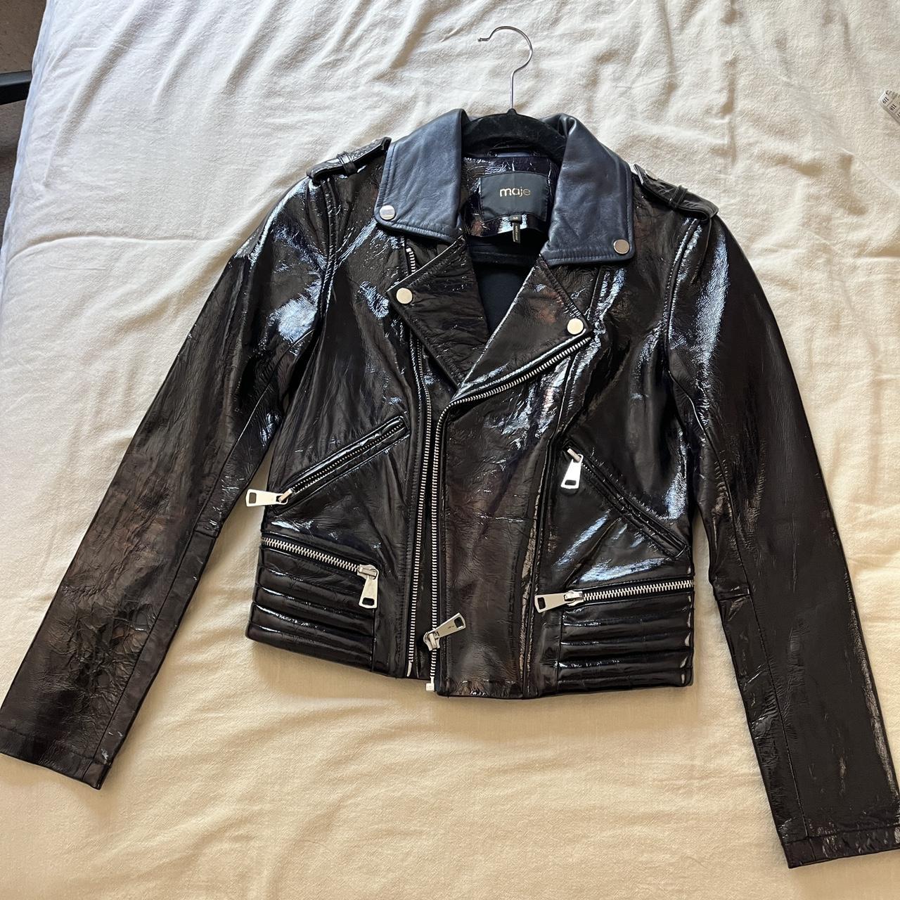 Maje patent leather jacket best sale