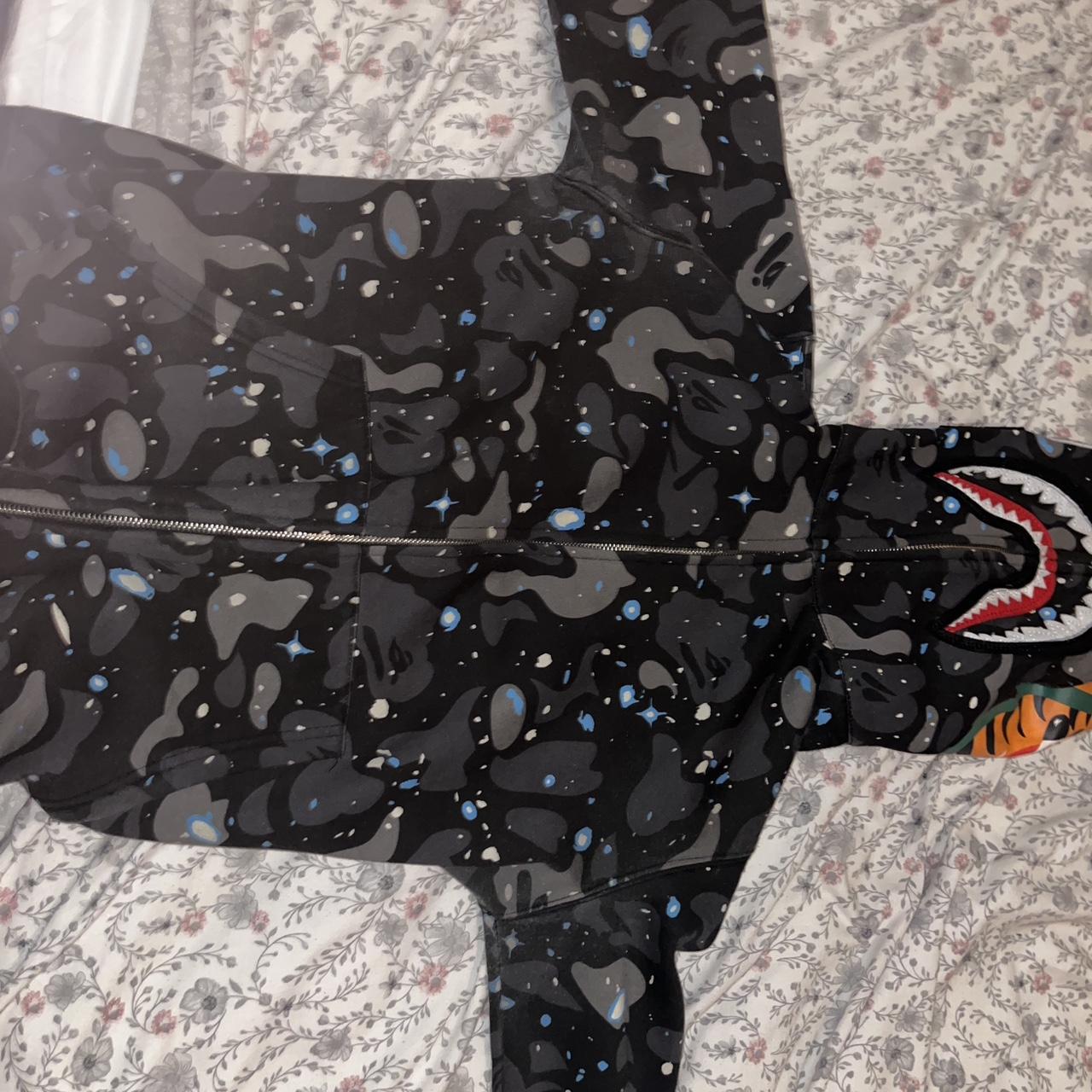 Bape space camo shark full best sale zip double hoodie black multi