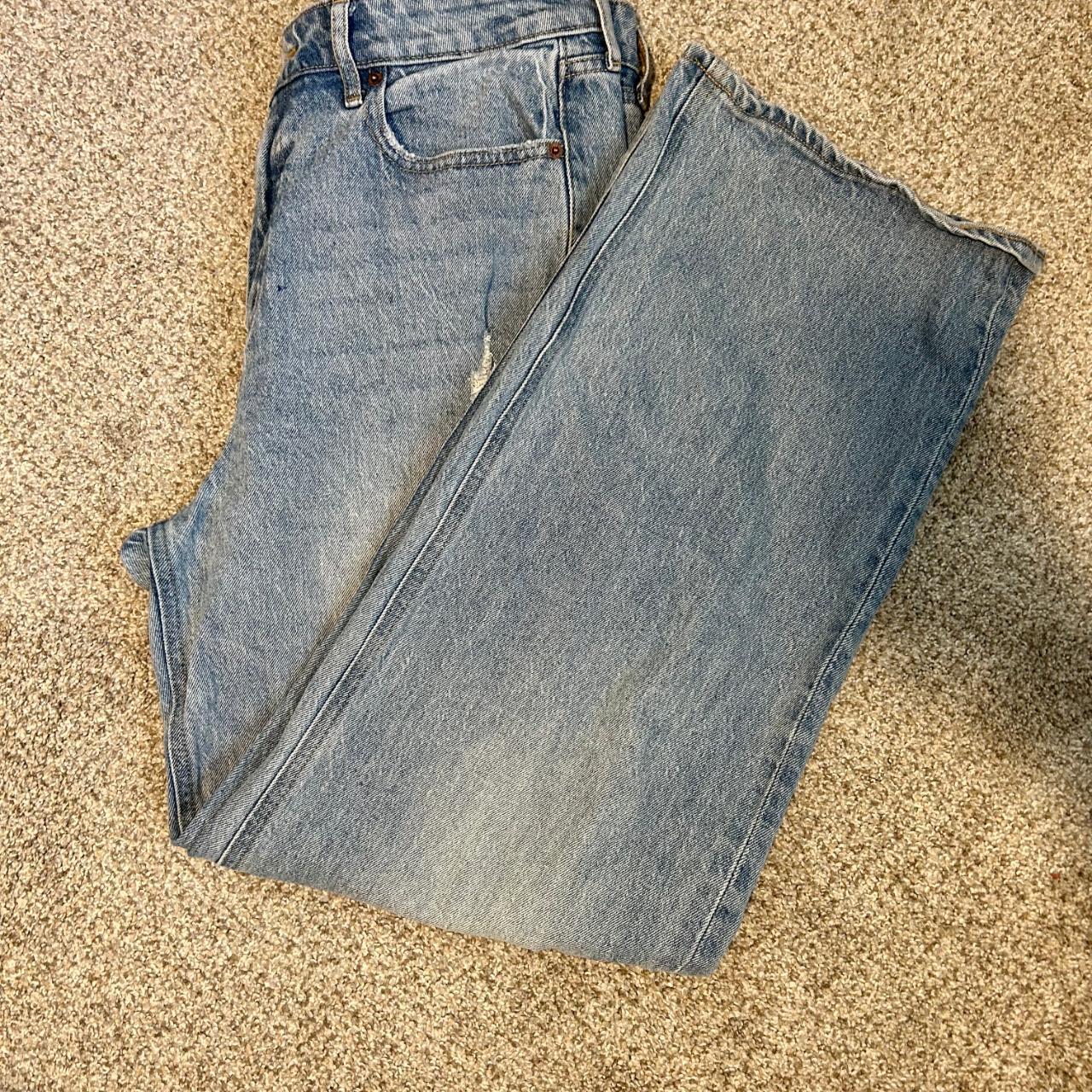 Old Navy Straight Wide Leg Jeans-Size 10 Regular - Depop