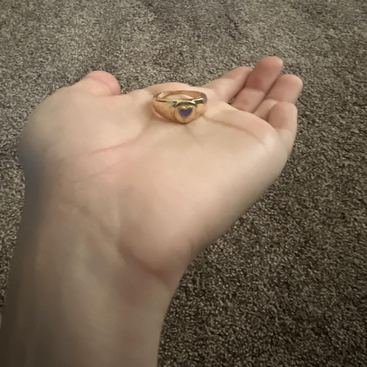 Fake gold ring with Purple Heart Came in a pack of... Depop