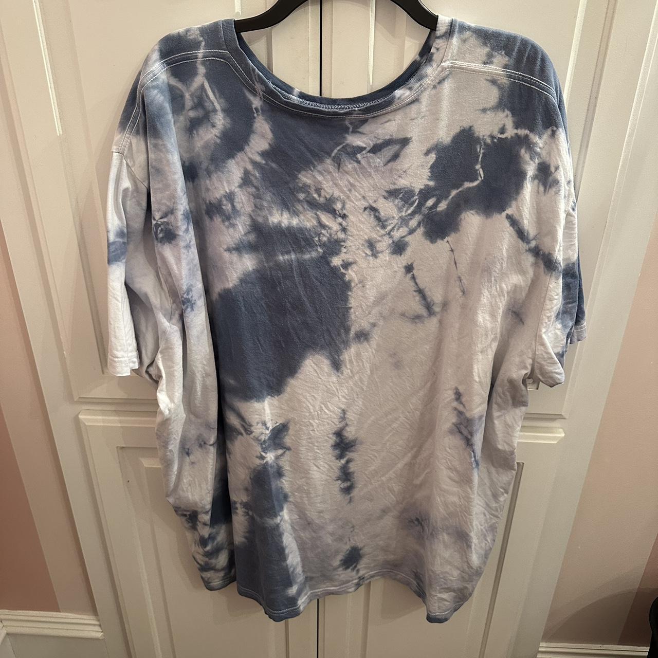 Blue tie dye shirt. Well worn but no visible flaws. - Depop