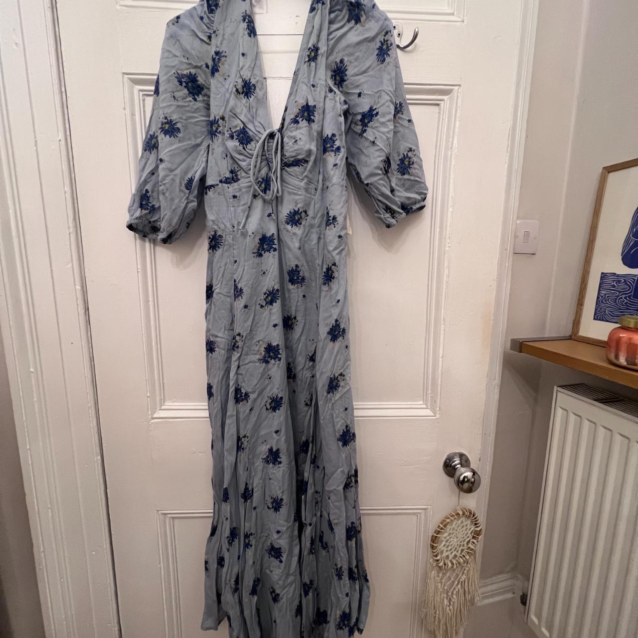 Beautiful blue floral Free People dress. It's a maxi... - Depop