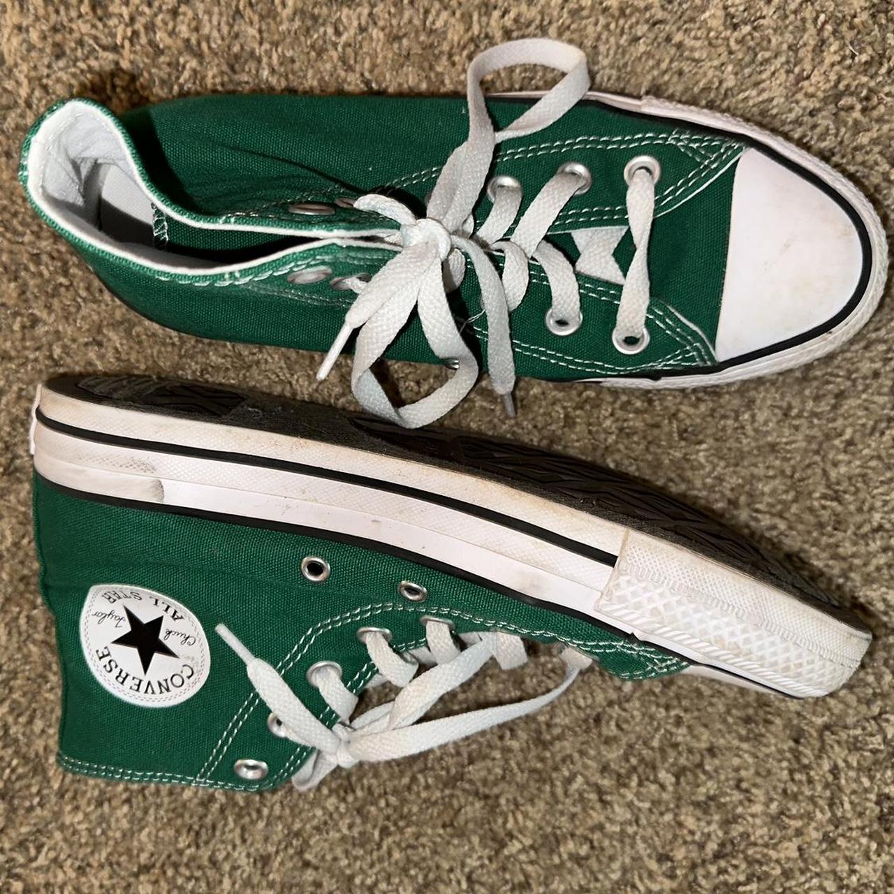 Amazon Green hightop Converse ! size 7 womens/ 5... Depop