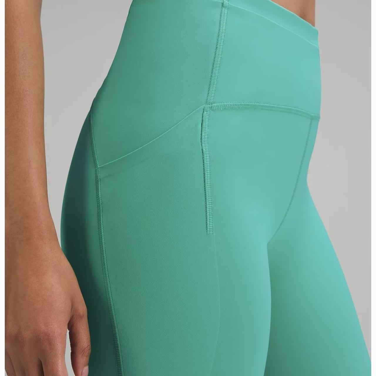 Lululemon Women's Size 4 Teal Swift Speed Leggings Back Zip Pocket