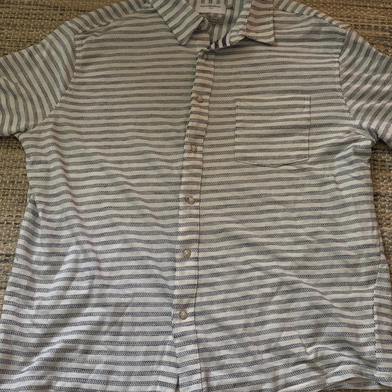 Men’s Large Striped Goodfellow Polo Shirt Never Used - Depop