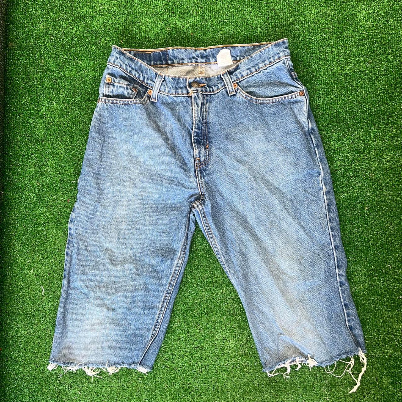 Levi 517 jean shorts jorts cut off, size 31W Vintage... - Depop