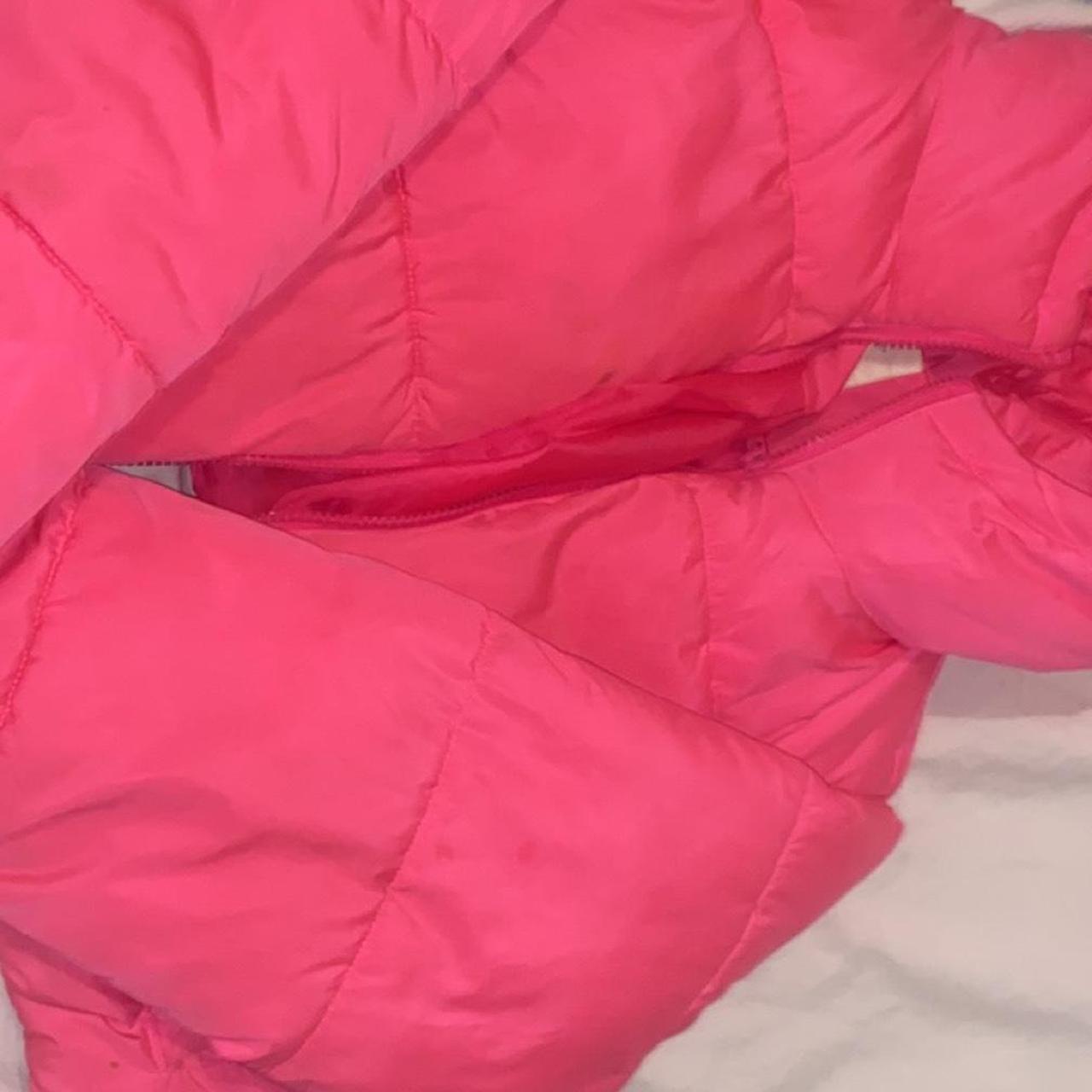Pink puffer coat Good condition - Depop