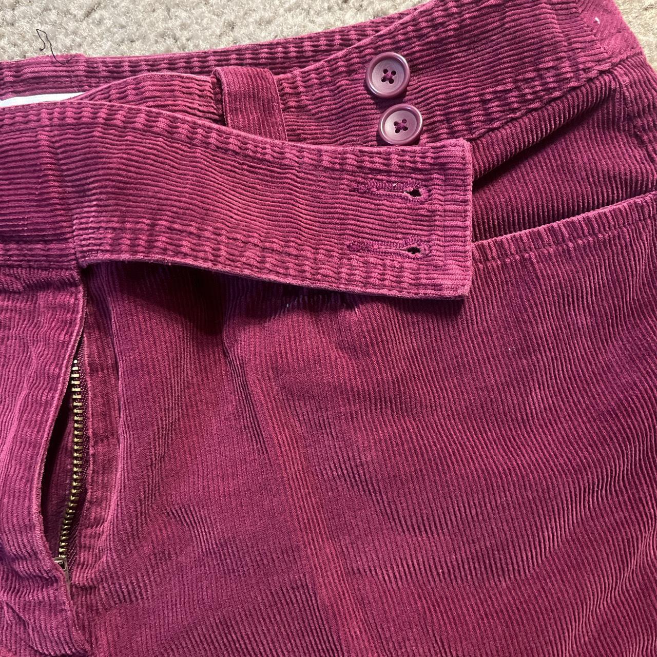 Purple corduroy low waisted pants Stretchy - Depop