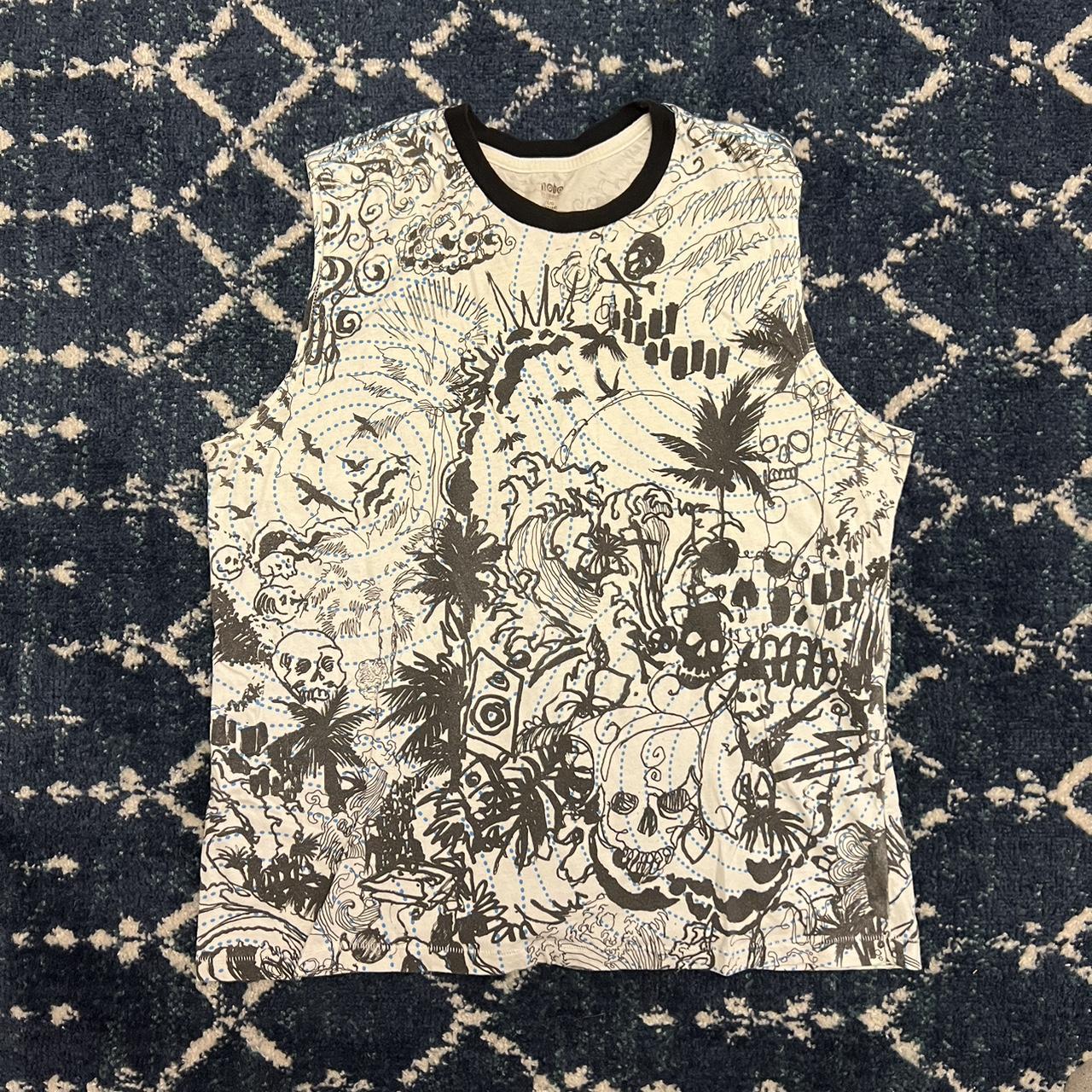 Cool all over print tank top, Size L #streetwear... - Depop