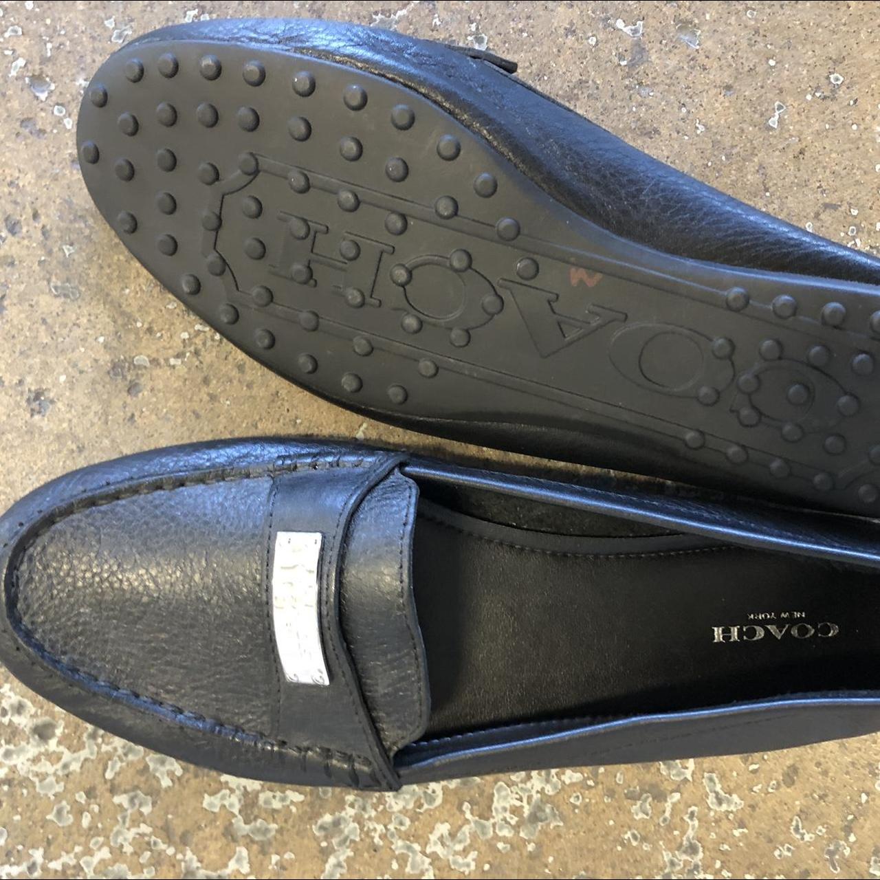 coach black loafers women's