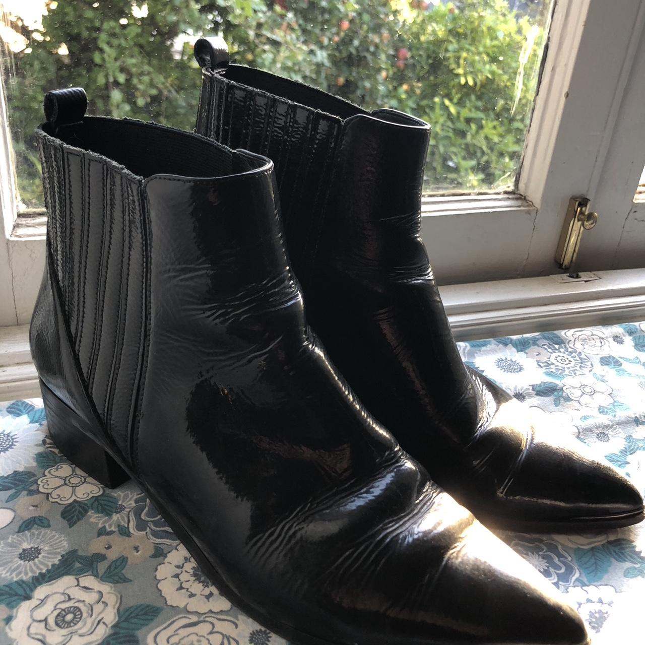 Marc Fisher Patent Leather Ankle Boots Size 9, true... - Depop