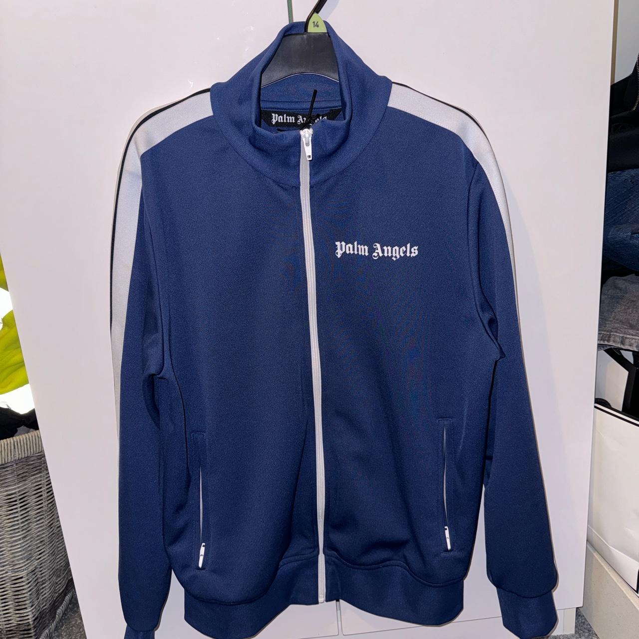 Palm angels track top Blue Size L Worn handful of... Depop