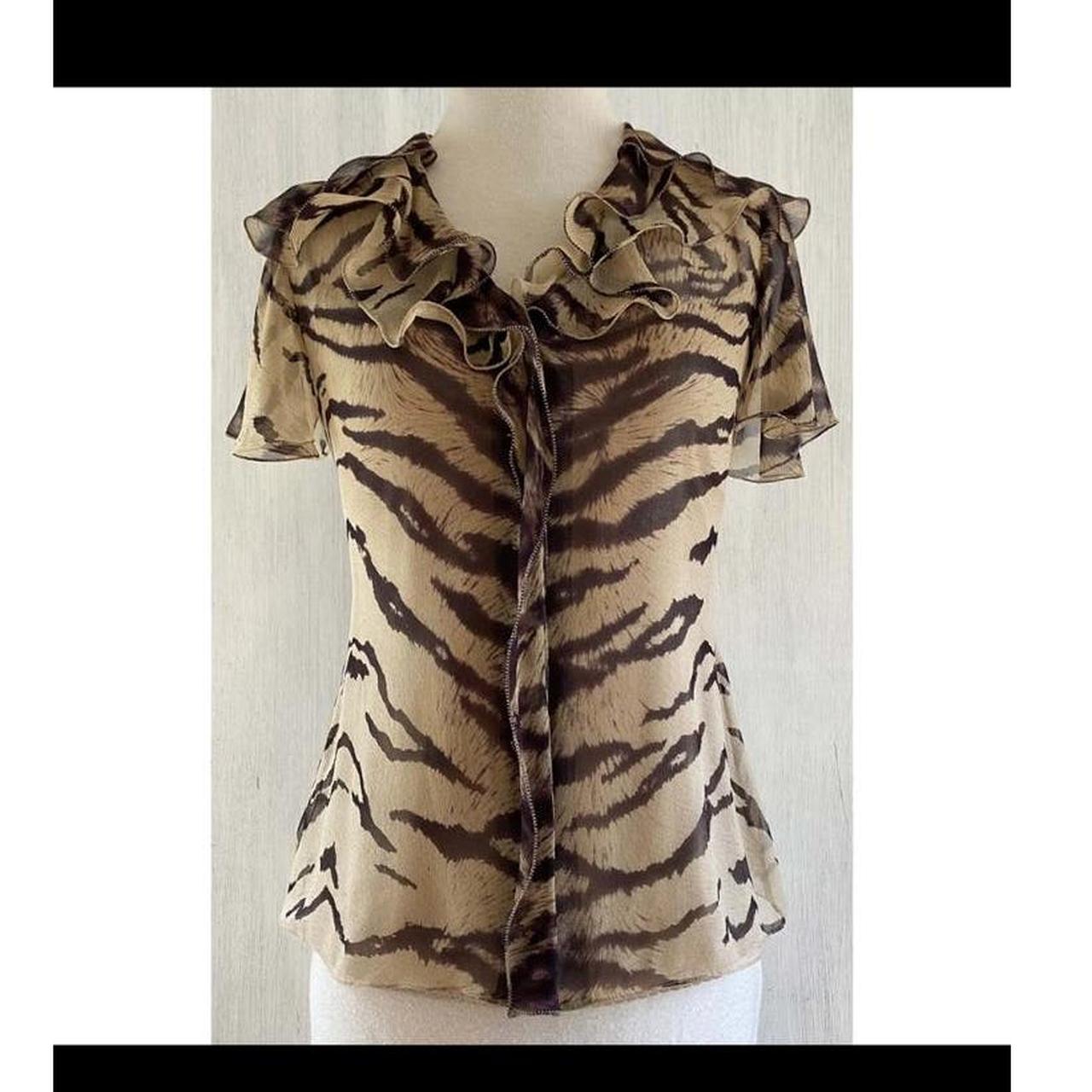 Elie Tahari Animal Print deals Blouse