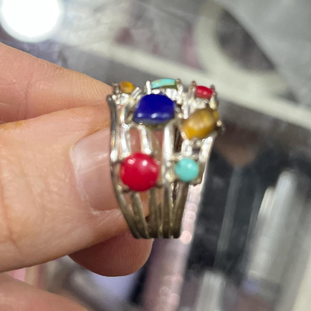 Women's Ring - Multi/Silver – Silver ring featuri… - image 3