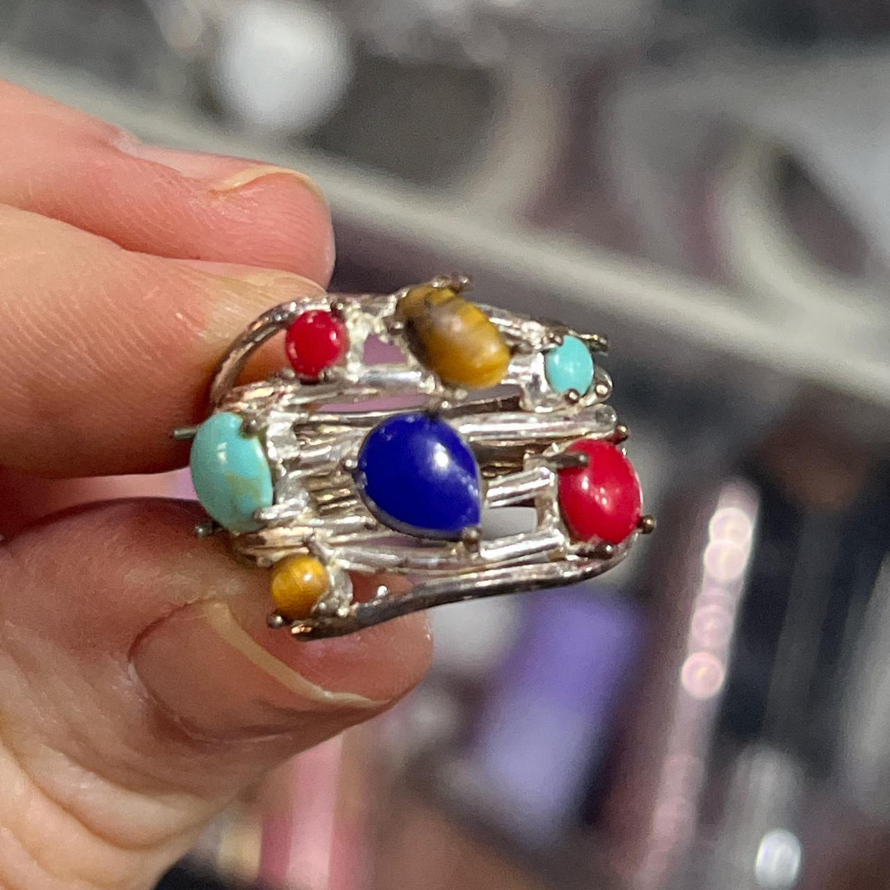 Women's Ring - Multi/Silver – Silver ring featuri… - image 4