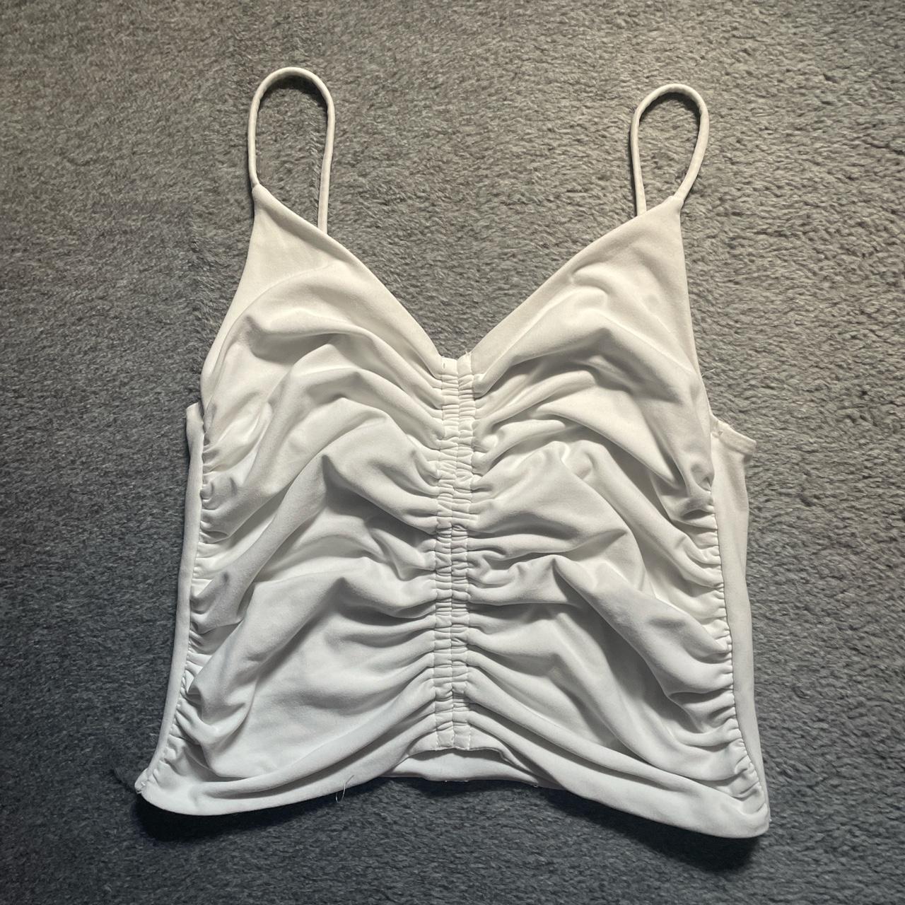 forever 21 white tank crop top size L worn but... Depop