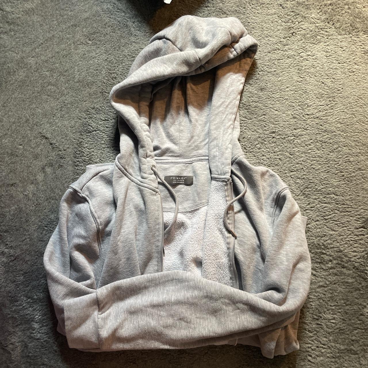 primark - grey zip up hoodie size - XXL work but... - Depop