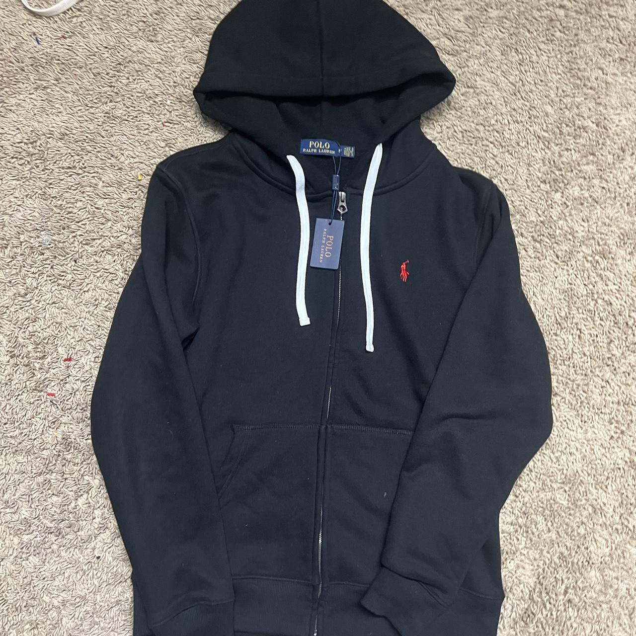 Polo hoodie black and red hot sale