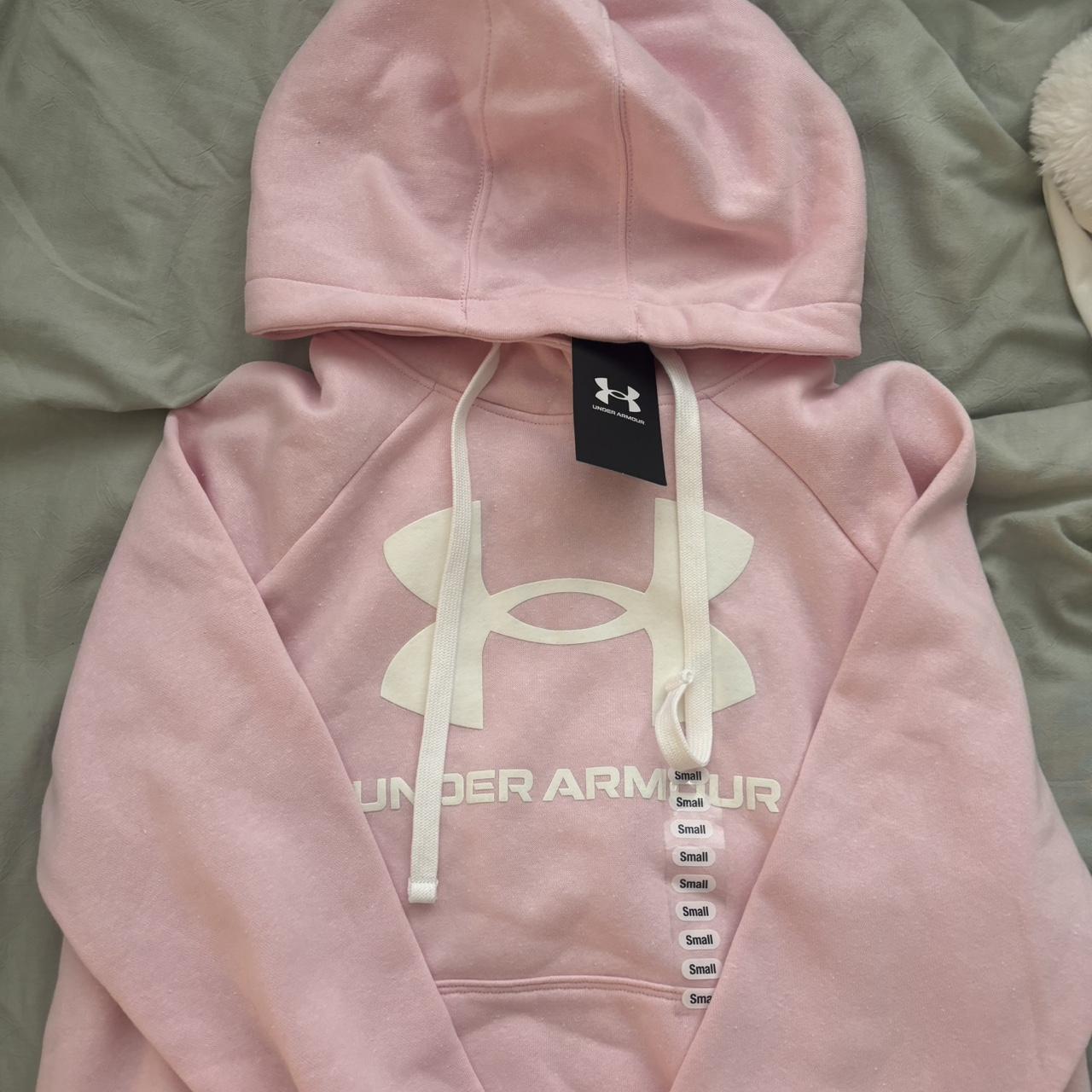 Pink under armour sweatshirt best sale