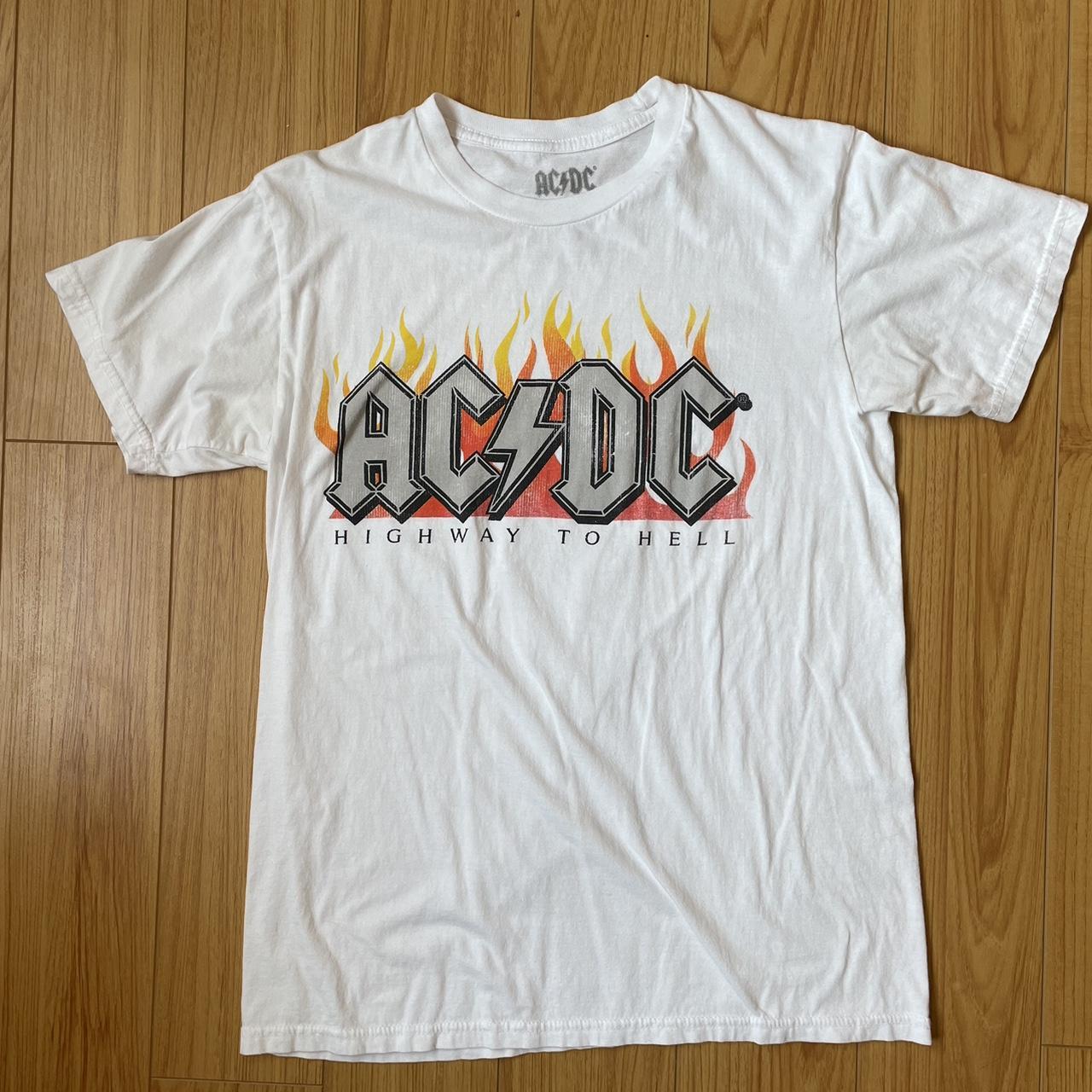 Medium white AC/DC shirt good condition... - Depop