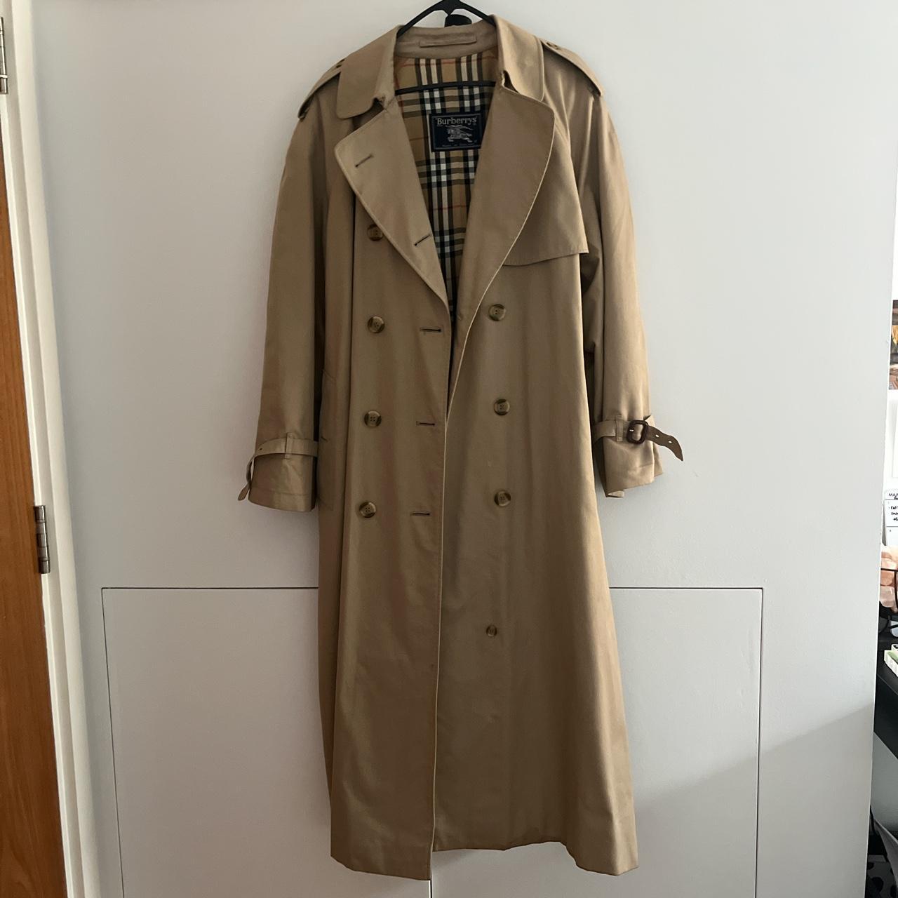 Vintage 1980s Burberry trench coat Double Breasted... - Depop