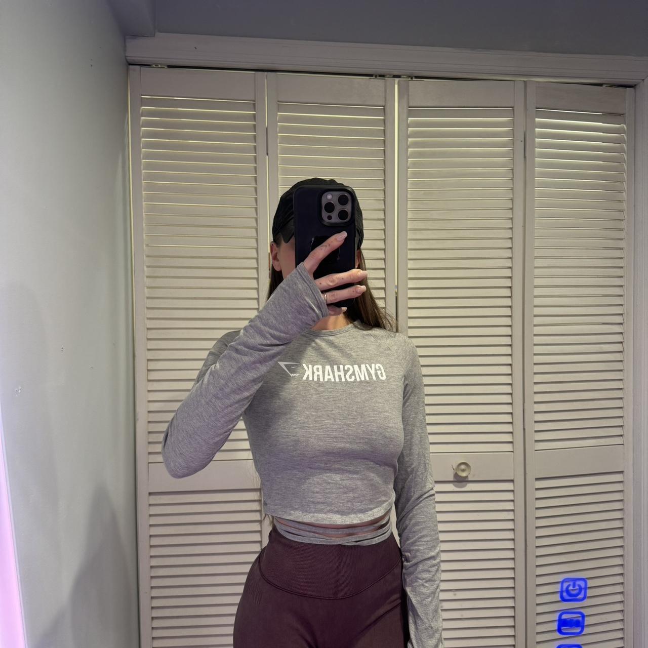 Gymshark Ribbon Tie Cropped Top in Taupe Pink XS Fit - Depop