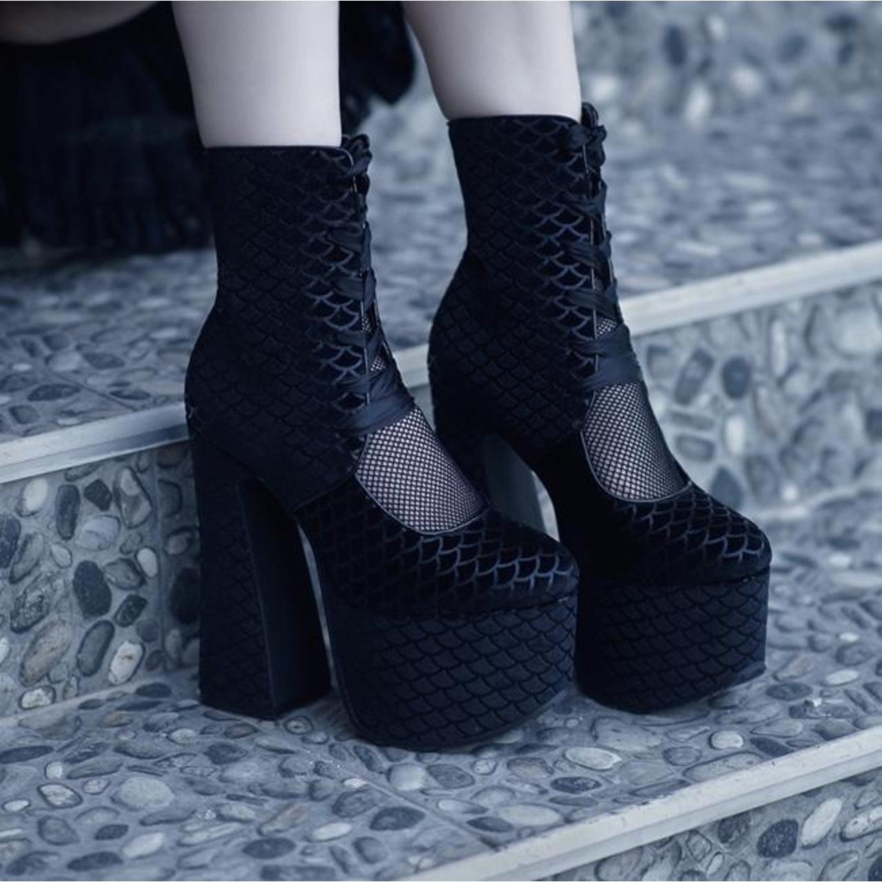 Killstar Velvet Buried at Sea Platform Heels SIZE Depop