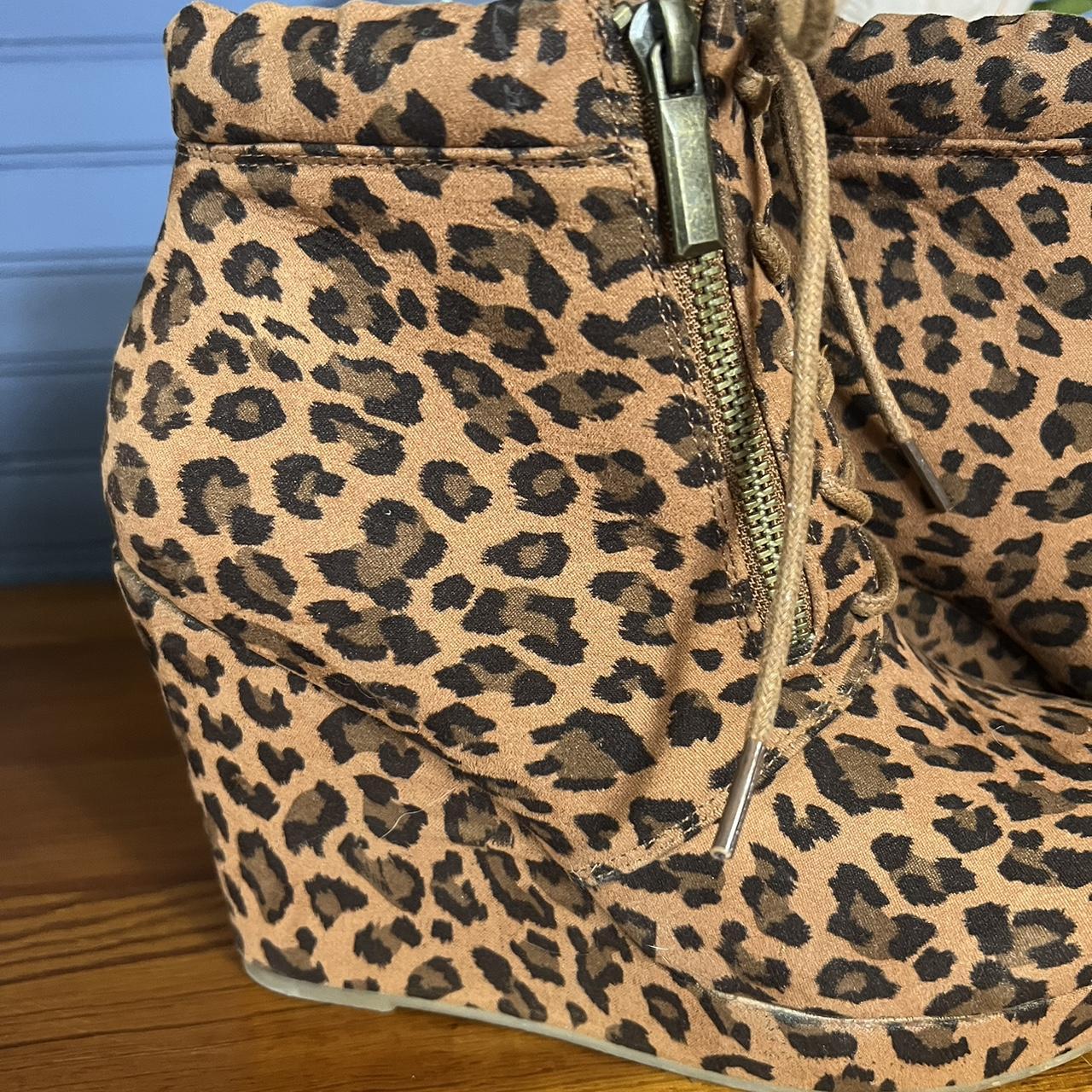 cheetah platform booties