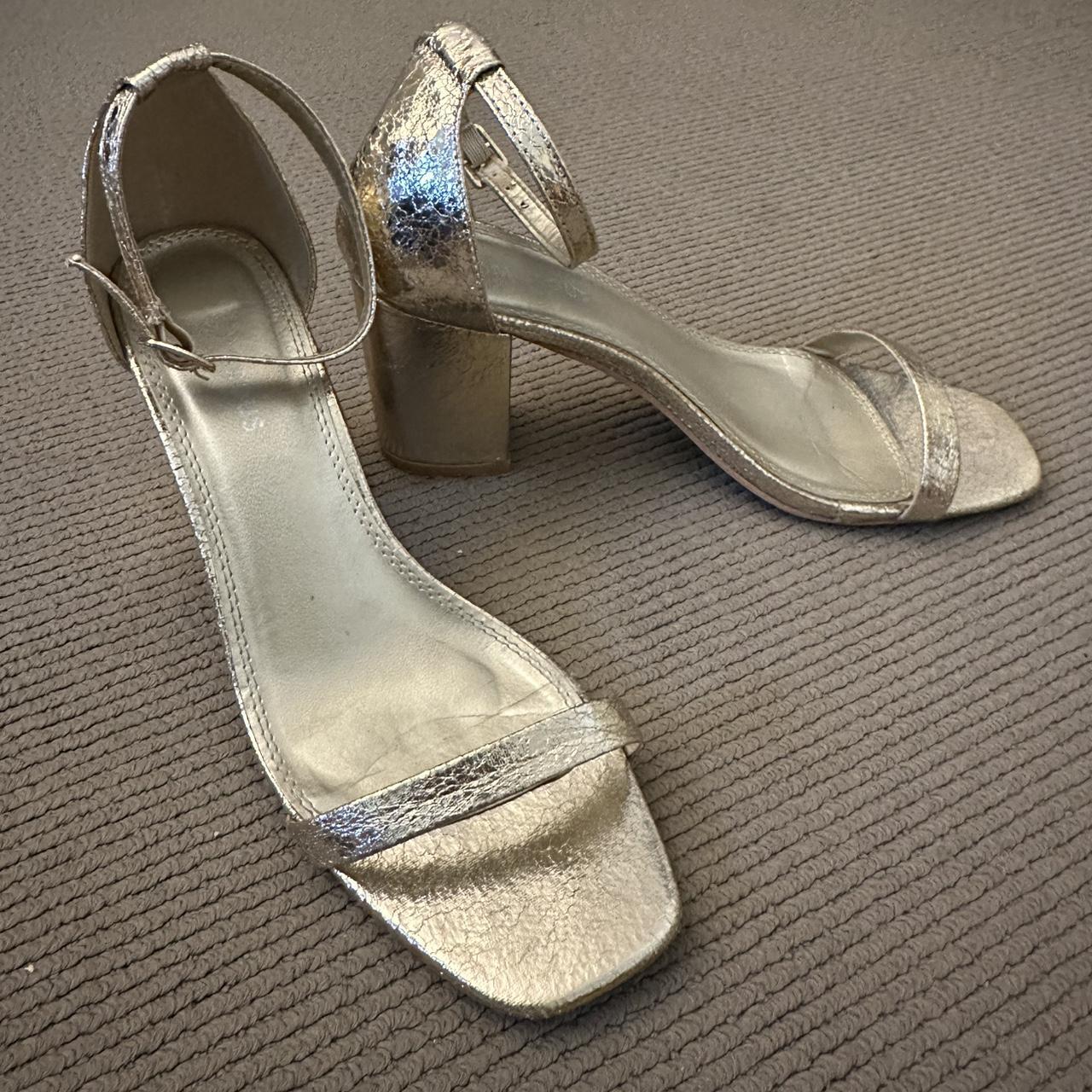Gold metallic block high heels bought from Depop