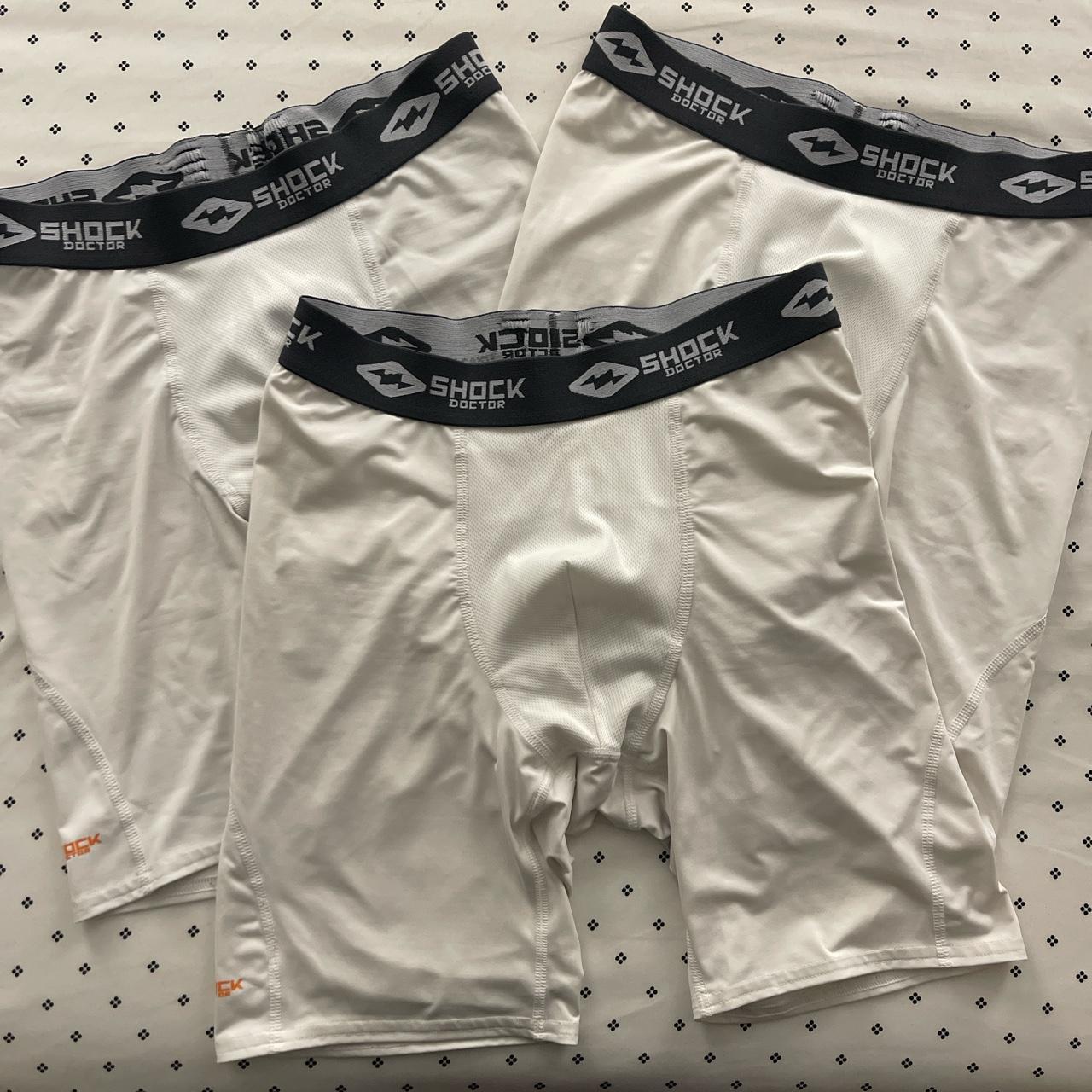 3 large white boxer briefs Shock Doctor. Have the - Depop