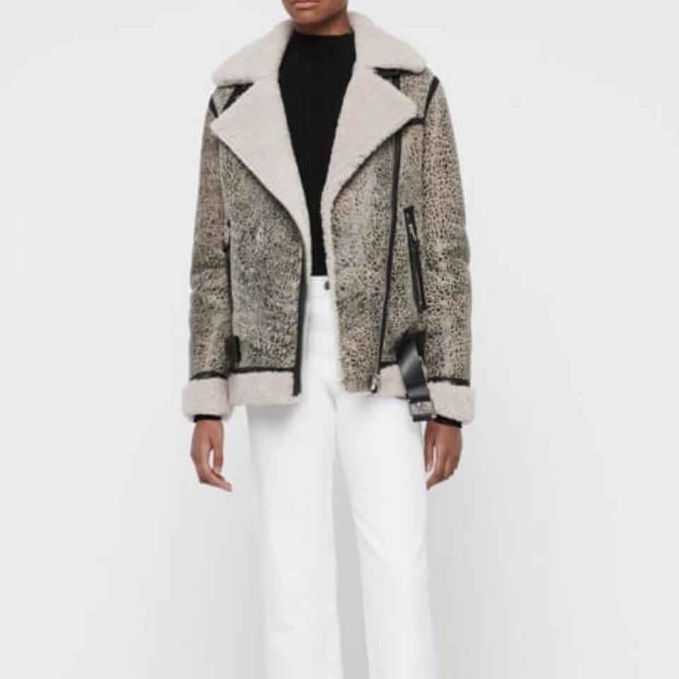 All saints sale rei shearling jacket