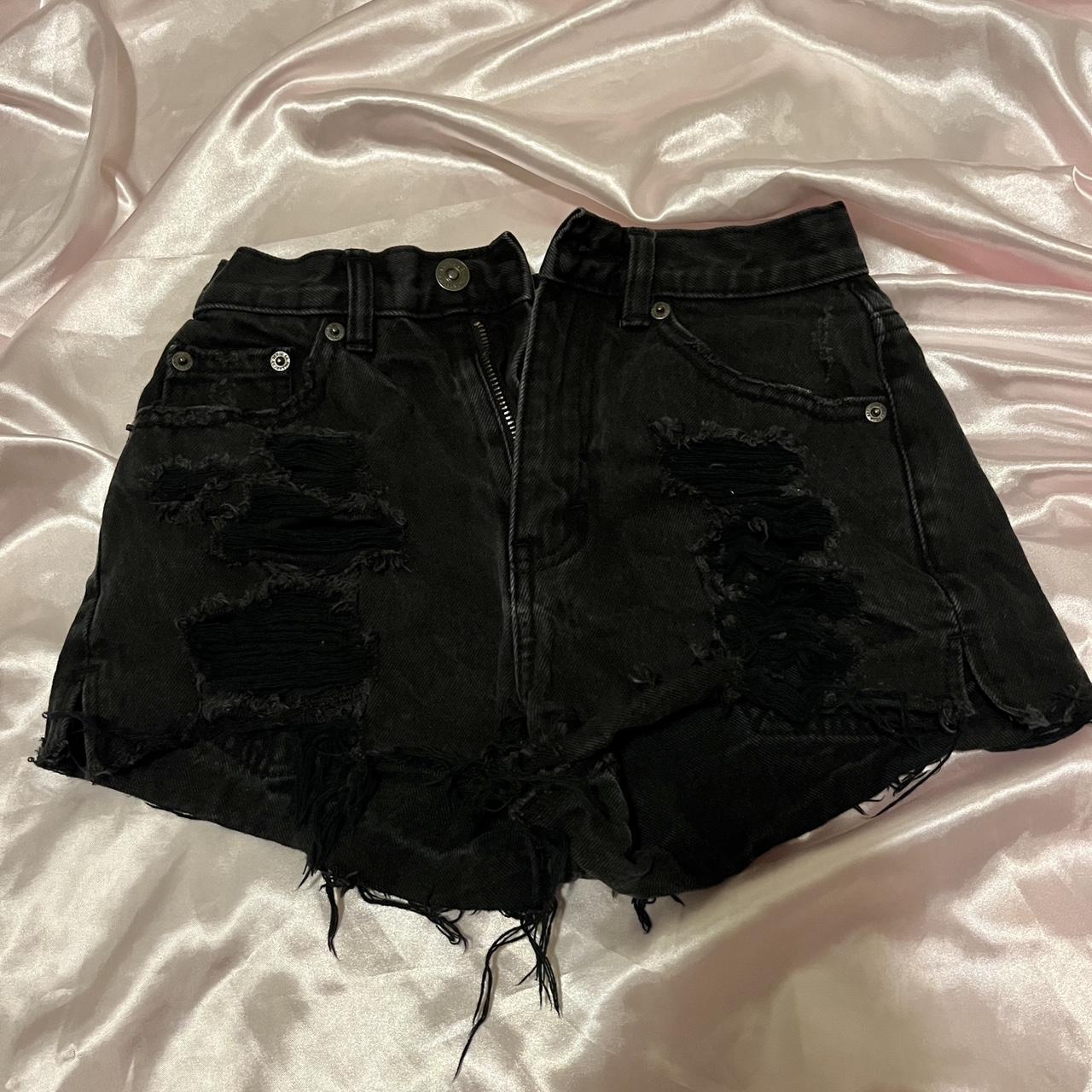 Black ripped hot sale booty shorts