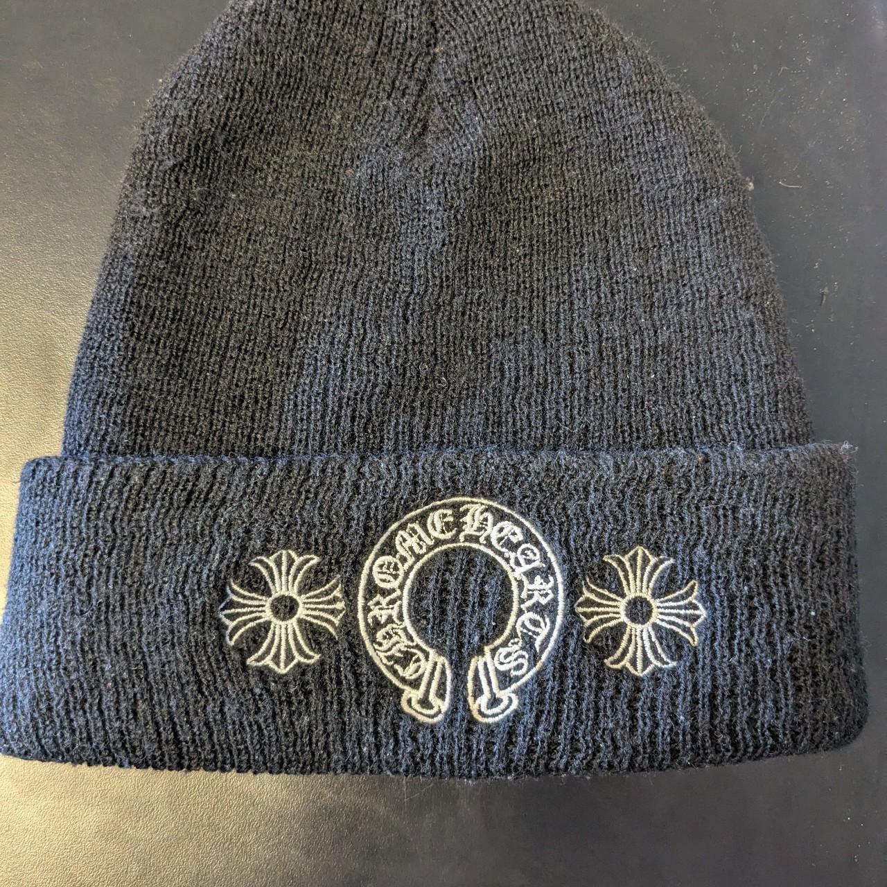 black chrome hearts horseshoe beanie