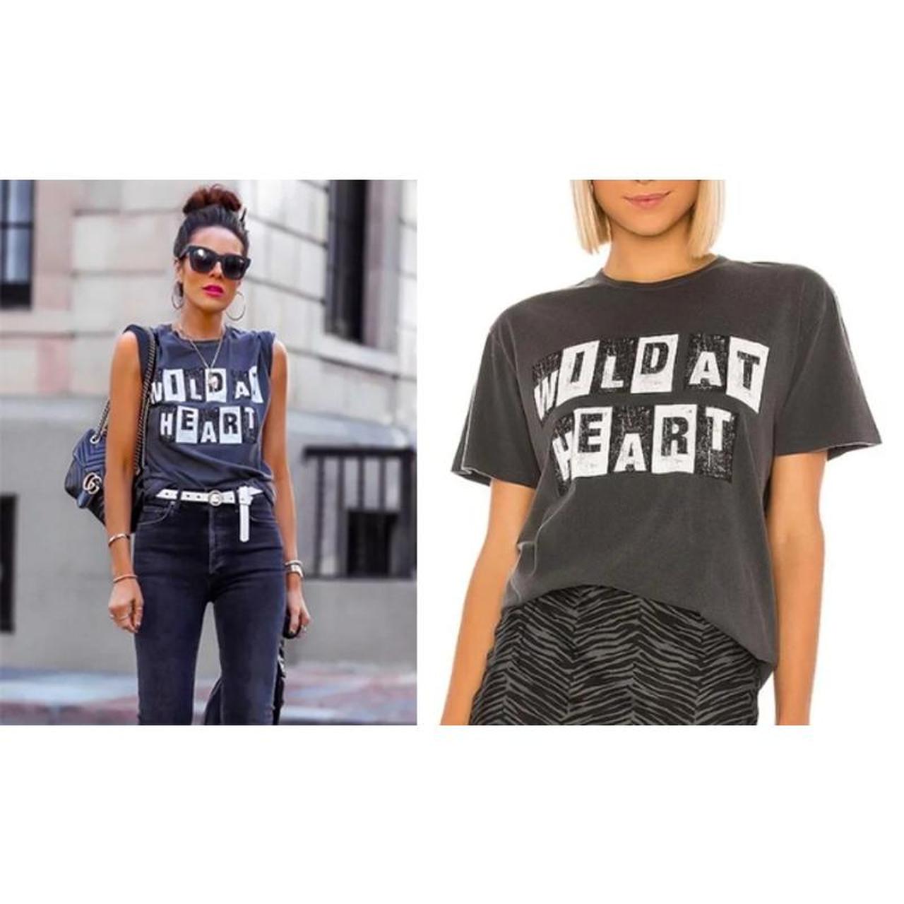 Anine Bing Wild At Heart T Shirt Gray Black Depop