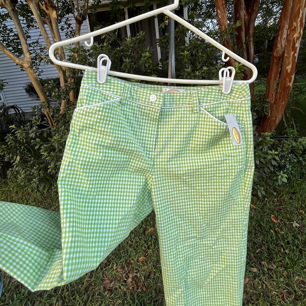 Green on sale gingham trousers