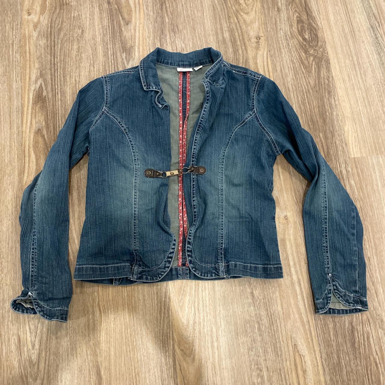 Cato denim leather buckle detail jacket - Depop