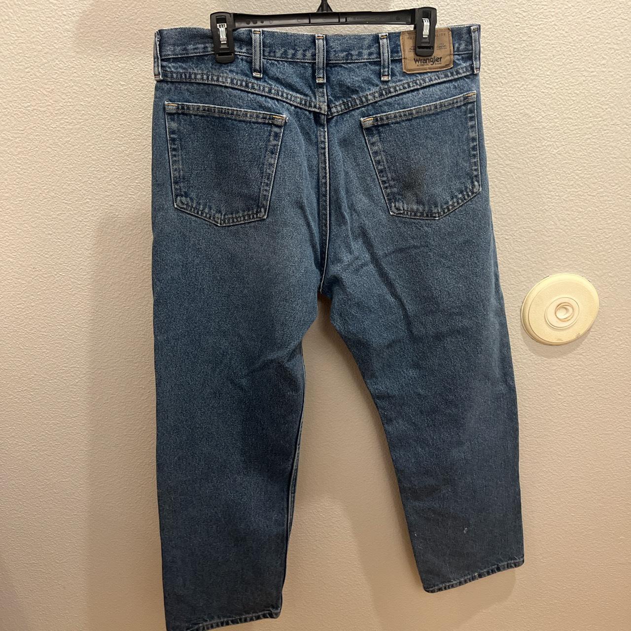 relaxed fit baggy wrangler jeans, no stains or holes... - Depop