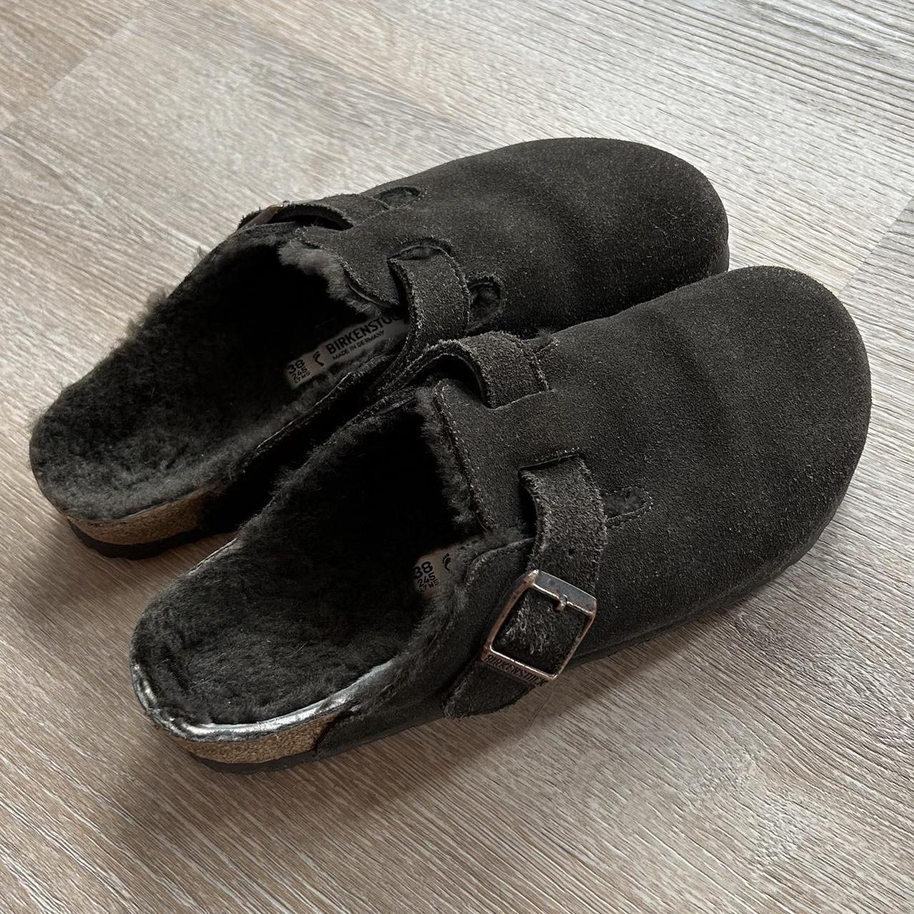 Birkenstock chocolate brown Boston clogs with... - Depop